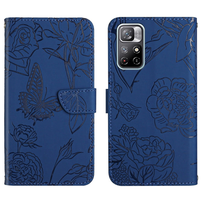 Skin Feel Butterfly Peony Estuche para teléfono de cuero en relieve, For Xiaomi Redmi Note 11S, For Xiaomi Redmi Note 11 5G Chinese Version, For Xiaomi Redmi Note 11 Pro Foreign Version, For Xiaomi Redmi Note 11 Pro / Poco M4 Pro 5G                    ...