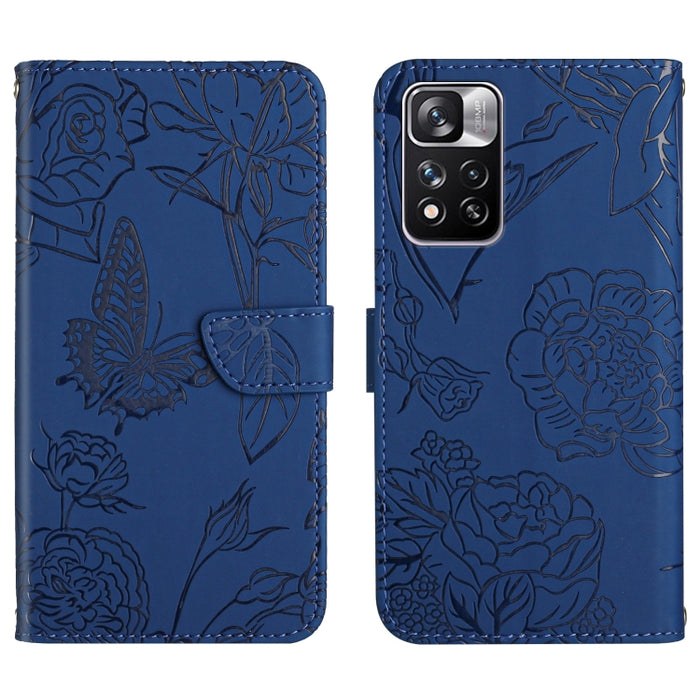 Skin Feel Butterfly Peony Estuche para teléfono de cuero en relieve, For Xiaomi Redmi Note 11S, For Xiaomi Redmi Note 11 5G Chinese Version, For Xiaomi Redmi Note 11 Pro Foreign Version, For Xiaomi Redmi Note 11 Pro / Poco M4 Pro 5G                    ...