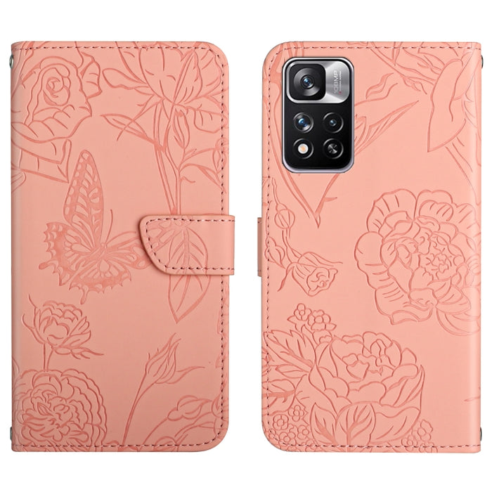 Skin Feel Butterfly Peony Estuche para teléfono de cuero en relieve, For Xiaomi Redmi Note 11S, For Xiaomi Redmi Note 11 5G Chinese Version, For Xiaomi Redmi Note 11 Pro Foreign Version, For Xiaomi Redmi Note 11 Pro / Poco M4 Pro 5G                    ...