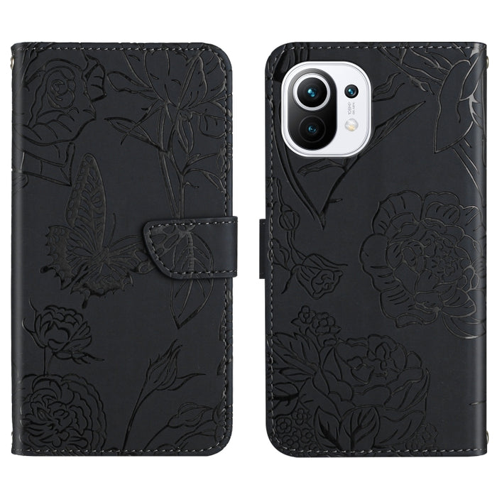 Skin Feel Butterfly Peony Estuche para teléfono de cuero en relieve, For Xiaomi Redmi Note 11S, For Xiaomi Redmi Note 11 5G Chinese Version, For Xiaomi Redmi Note 11 Pro Foreign Version, For Xiaomi Redmi Note 11 Pro / Poco M4 Pro 5G                    ...