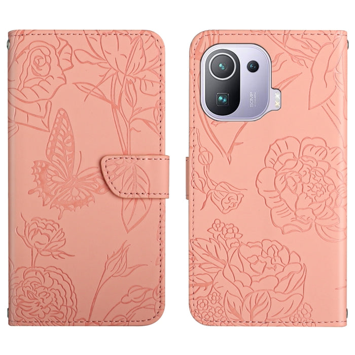 Skin Feel Butterfly Peony Estuche para teléfono de cuero en relieve, For Xiaomi Redmi Note 11S, For Xiaomi Redmi Note 11 5G Chinese Version, For Xiaomi Redmi Note 11 Pro Foreign Version, For Xiaomi Redmi Note 11 Pro / Poco M4 Pro 5G                    ...