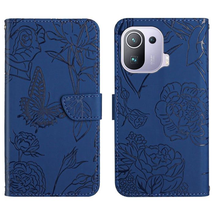 Skin Feel Butterfly Peony Estuche para teléfono de cuero en relieve, For Xiaomi Redmi Note 11S, For Xiaomi Redmi Note 11 5G Chinese Version, For Xiaomi Redmi Note 11 Pro Foreign Version, For Xiaomi Redmi Note 11 Pro / Poco M4 Pro 5G                    ...
