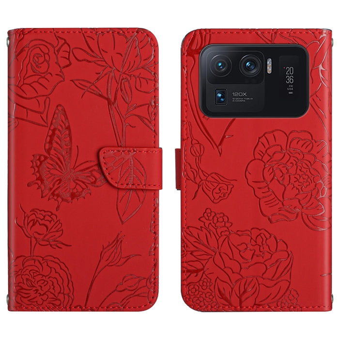 Skin Feel Butterfly Peony Estuche para teléfono de cuero en relieve, For Xiaomi Redmi Note 11S, For Xiaomi Redmi Note 11 5G Chinese Version, For Xiaomi Redmi Note 11 Pro Foreign Version, For Xiaomi Redmi Note 11 Pro / Poco M4 Pro 5G                    ...