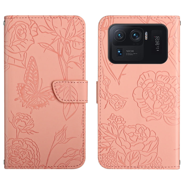 Skin Feel Butterfly Peony Estuche para teléfono de cuero en relieve, For Xiaomi Redmi Note 11S, For Xiaomi Redmi Note 11 5G Chinese Version, For Xiaomi Redmi Note 11 Pro Foreign Version, For Xiaomi Redmi Note 11 Pro / Poco M4 Pro 5G                    ...