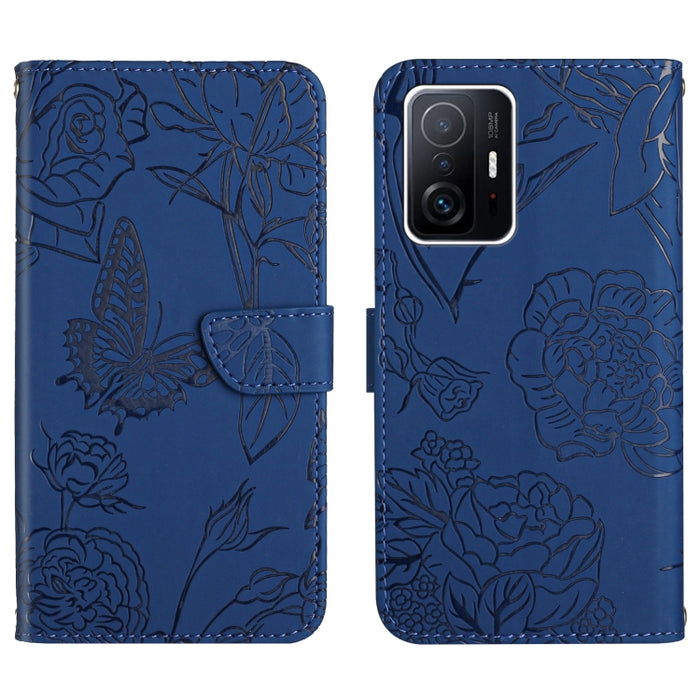 Skin Feel Butterfly Peony Estuche para teléfono de cuero en relieve, For Xiaomi Redmi Note 11S, For Xiaomi Redmi Note 11 5G Chinese Version, For Xiaomi Redmi Note 11 Pro Foreign Version, For Xiaomi Redmi Note 11 Pro / Poco M4 Pro 5G                    ...