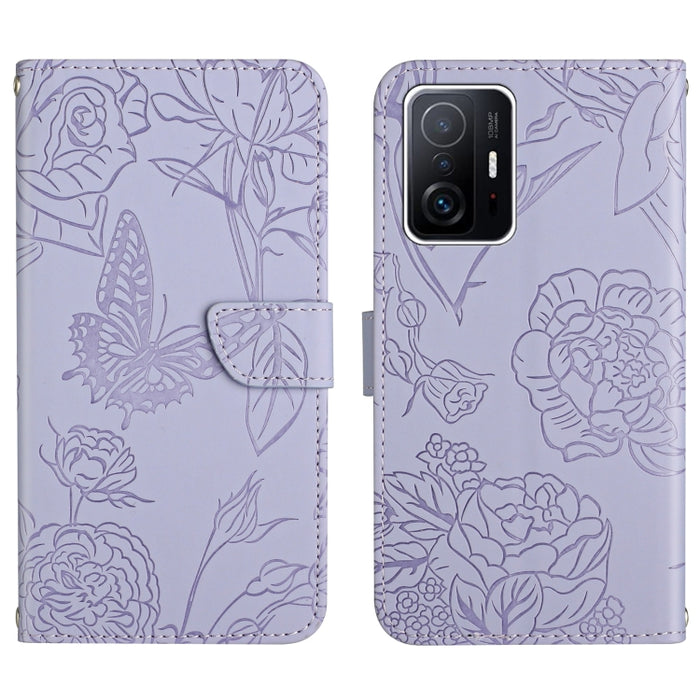 Skin Feel Butterfly Peony Estuche para teléfono de cuero en relieve, For Xiaomi Redmi Note 11S, For Xiaomi Redmi Note 11 5G Chinese Version, For Xiaomi Redmi Note 11 Pro Foreign Version, For Xiaomi Redmi Note 11 Pro / Poco M4 Pro 5G                    ...