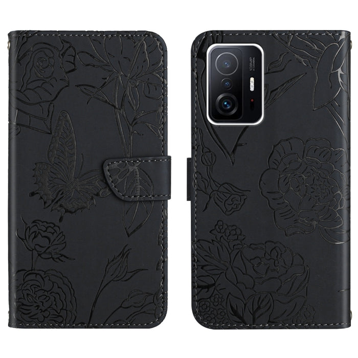 Skin Feel Butterfly Peony Estuche para teléfono de cuero en relieve, For Xiaomi Redmi Note 11S, For Xiaomi Redmi Note 11 5G Chinese Version, For Xiaomi Redmi Note 11 Pro Foreign Version, For Xiaomi Redmi Note 11 Pro / Poco M4 Pro 5G                    ...