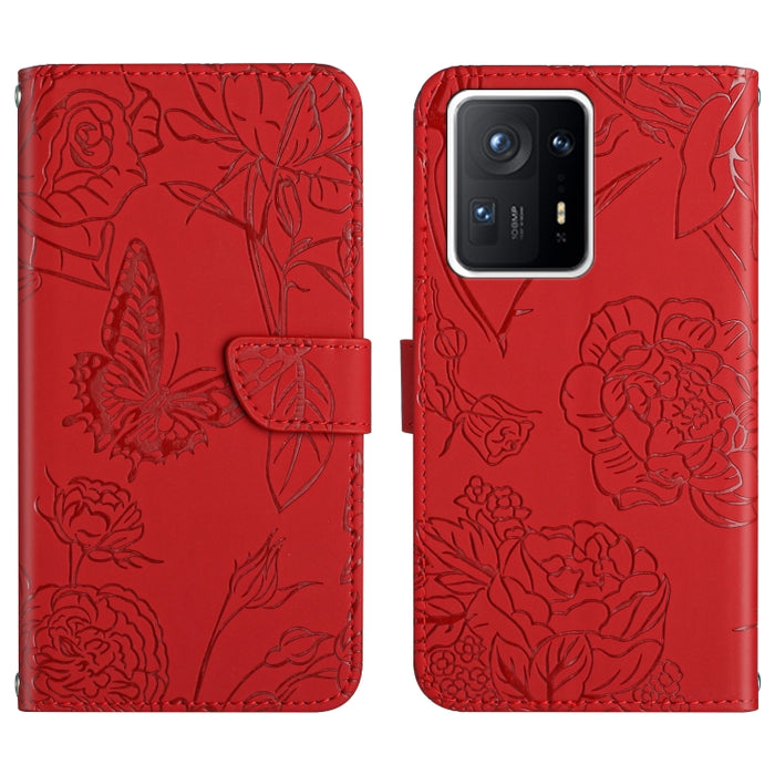 Skin Feel Butterfly Peony Estuche para teléfono de cuero en relieve, For Xiaomi Redmi Note 11S, For Xiaomi Redmi Note 11 5G Chinese Version, For Xiaomi Redmi Note 11 Pro Foreign Version, For Xiaomi Redmi Note 11 Pro / Poco M4 Pro 5G                    ...