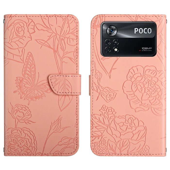 Skin Feel Butterfly Peony Estuche para teléfono de cuero en relieve, For Xiaomi Redmi Note 11S, For Xiaomi Redmi Note 11 5G Chinese Version, For Xiaomi Redmi Note 11 Pro Foreign Version, For Xiaomi Redmi Note 11 Pro / Poco M4 Pro 5G                    ...