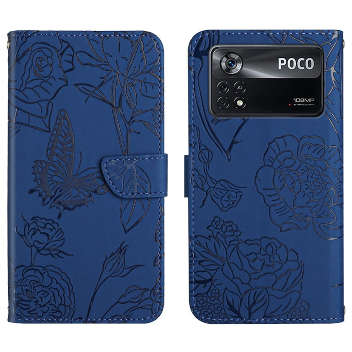 Skin Feel Butterfly Peony Estuche para teléfono de cuero en relieve, For Xiaomi Redmi Note 11S, For Xiaomi Redmi Note 11 5G Chinese Version, For Xiaomi Redmi Note 11 Pro Foreign Version, For Xiaomi Redmi Note 11 Pro / Poco M4 Pro 5G                    ...