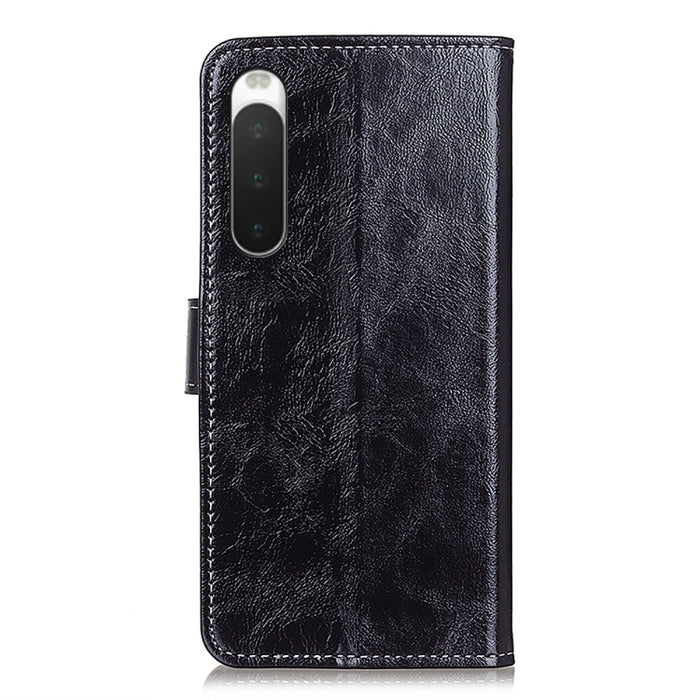 Estuche para teléfono de cuero con tapa horizontal y textura de caballo loco retro, For Sony Xperia 10 IV, For Sony Xperia 1 IV, For vivo Y75 5G / Y55 5G, For Xiaomi Redmi Note 11E