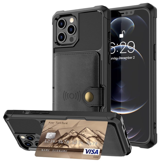 Estuche de cuero para tarjeta de billetera magnética