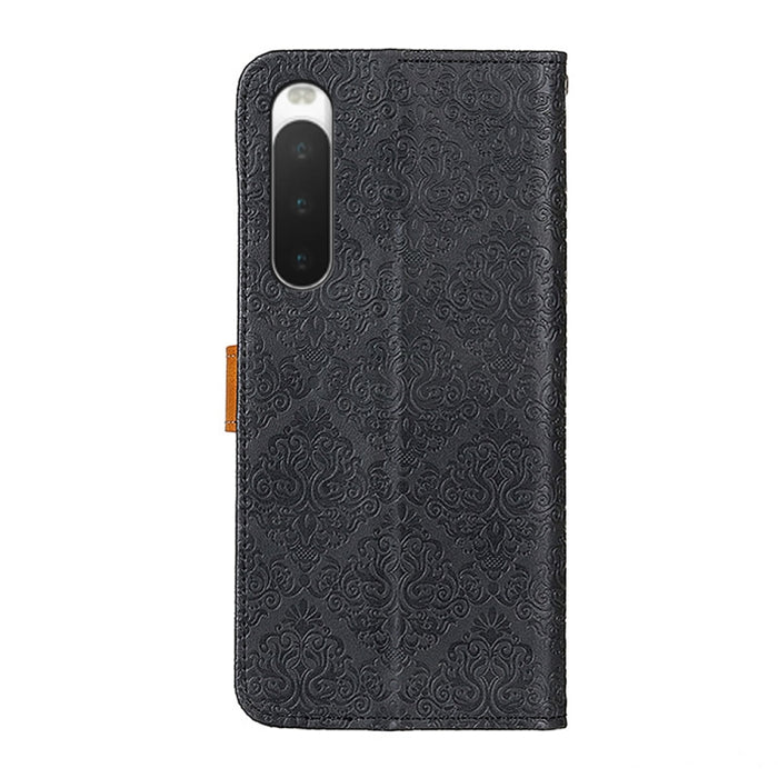 Estuche para teléfono de cuero en relieve floral europeo, For Sony Xperia 10 IV, For Sony Xperia 1 IV, For vivo Y75 5G / Y55 5G, For Xiaomi Redmi Note 11E