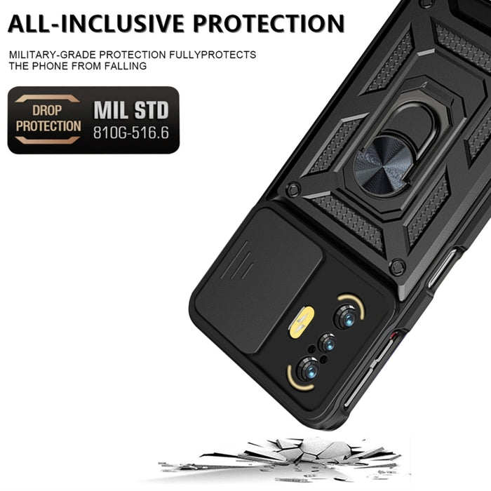 Diseño de cubierta de cámara deslizante Funda de teléfono TPU + PC, For  Xiaomi Poco F3 GT/Redmi K40, For Xiaomi Redmi 10C 4G