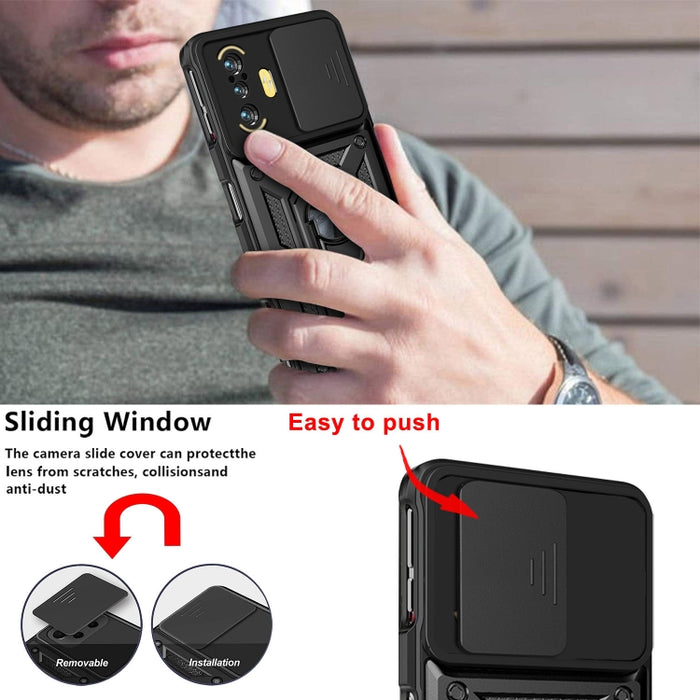 Diseño de cubierta de cámara deslizante Funda de teléfono TPU + PC, For  Xiaomi Poco F3 GT/Redmi K40, For Xiaomi Redmi 10C 4G