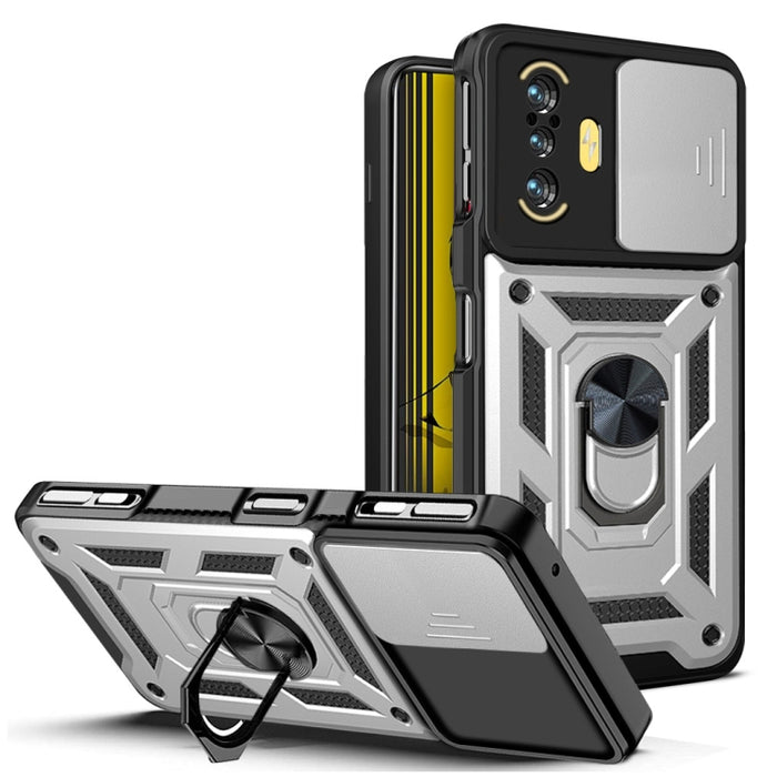 Diseño de cubierta de cámara deslizante Funda de teléfono TPU + PC, For  Xiaomi Poco F3 GT/Redmi K40, For Xiaomi Redmi 10C 4G