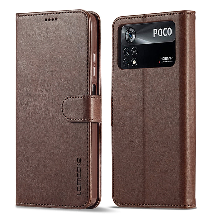 LC.IMEEKE Estuche para teléfono de cuero con textura de becerro, For Honor 50 / nova 9, For Honor 50 Pro / nova 9 Pro, For Xiaomi Poco X4 Pro 5G, For Xiaomi Poco M4 Pro