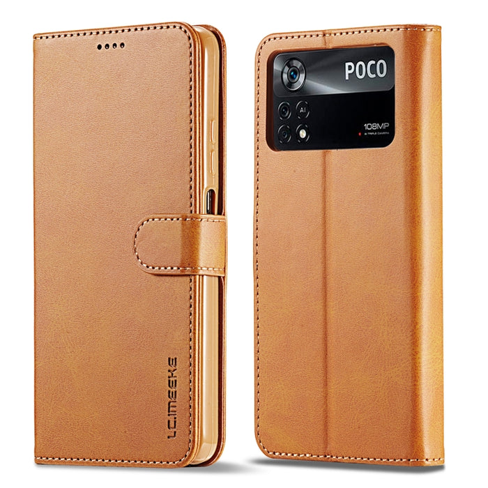LC.IMEEKE Estuche para teléfono de cuero con textura de becerro, For Honor 50 / nova 9, For Honor 50 Pro / nova 9 Pro, For Xiaomi Poco X4 Pro 5G, For Xiaomi Poco M4 Pro