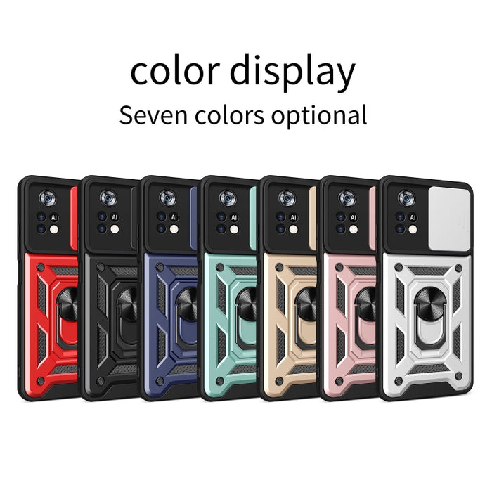 Diseño de cubierta de cámara deslizante Funda de teléfono TPU + PC, For Xiaomi Poco X4 Pro 5G, For Motorola Edge 20 Pro