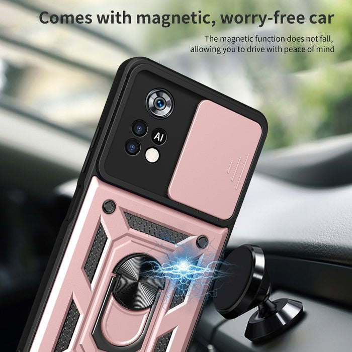Diseño de cubierta de cámara deslizante Funda de teléfono TPU + PC, For Xiaomi Poco X4 Pro 5G, For Motorola Edge 20 Pro