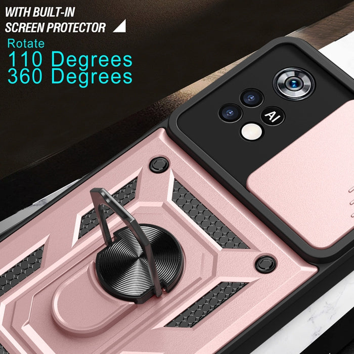Diseño de cubierta de cámara deslizante Funda de teléfono TPU + PC, For Xiaomi Poco X4 Pro 5G, For Motorola Edge 20 Pro