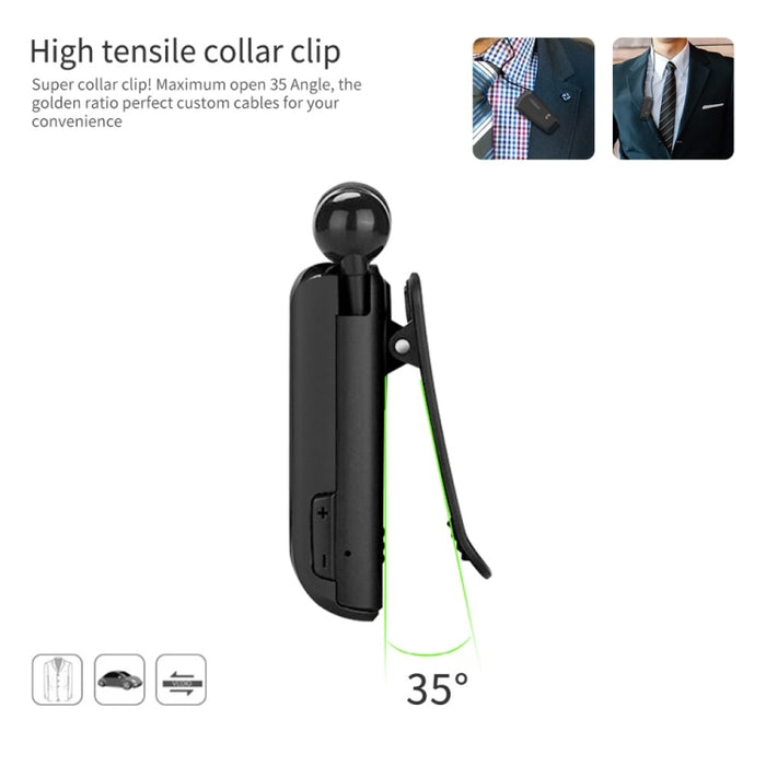 Fineblue F990 CVC6.0 Auricular Bluetooth Lavalier con reducción de ruido, recordatorio de vibración de soporte