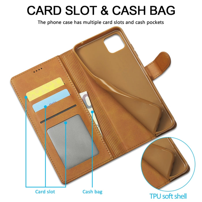 LC.IMEEKE Estuche para teléfono de cuero con textura de becerro, For Samsung Galaxy A03 164mm, For Xiaomi 12 Pro/12S Pro, For Xiaomi 12/12X/12S