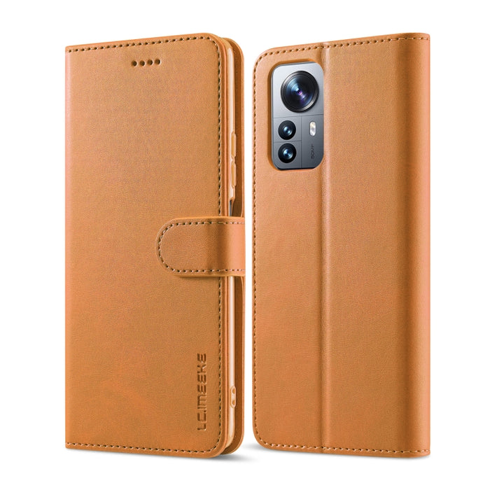 LC.IMEEKE Estuche para teléfono de cuero con textura de becerro, For Samsung Galaxy A03 164mm, For Xiaomi 12 Pro/12S Pro, For Xiaomi 12/12X/12S