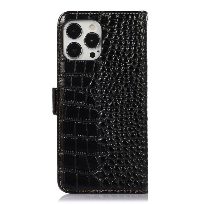 Estuche para teléfono de piel de vaca con capa superior de cocodrilo, For iPhone 13 Pro, For iPhone 13 Pro Max, For iPhone 12 Pro Max