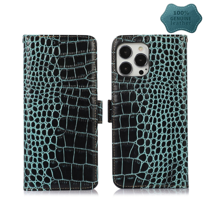 Estuche para teléfono de piel de vaca con capa superior de cocodrilo, For iPhone 13 Pro, For iPhone 13 Pro Max, For iPhone 12 Pro Max