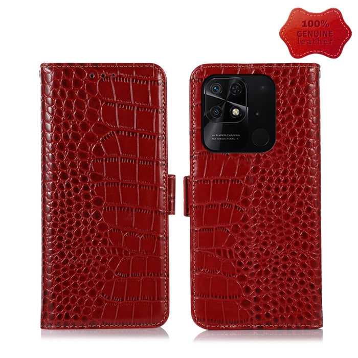 Estuche para teléfono de piel de vaca con capa superior de cocodrilo, For Xiaomi Redmi 10C / 10 India, For Xiaomi Redmi K40S, For Xiaomi Redmi K50 / K50 Pro, For Xiaomi Redmi K50 Gaming, For Xiaomi Redmi Note 11 4G/11S 4G Global                        ...