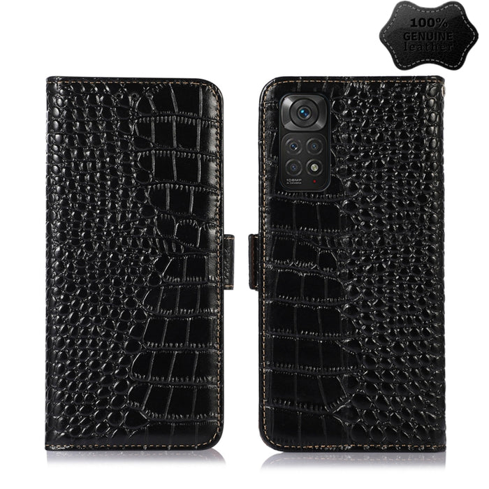 Estuche para teléfono de piel de vaca con capa superior de cocodrilo, For Xiaomi Redmi 10C / 10 India, For Xiaomi Redmi K40S, For Xiaomi Redmi K50 / K50 Pro, For Xiaomi Redmi K50 Gaming, For Xiaomi Redmi Note 11 4G/11S 4G Global                        ...