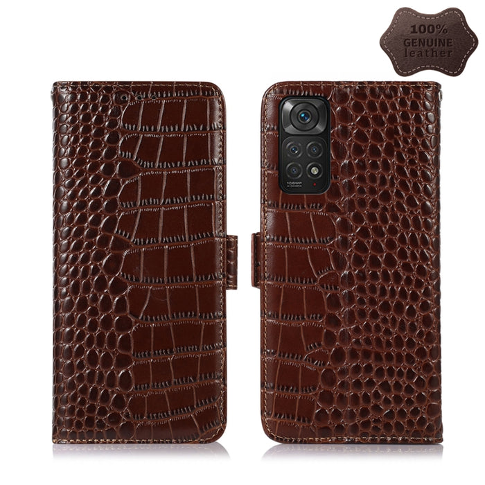 Estuche para teléfono de piel de vaca con capa superior de cocodrilo, For Xiaomi Redmi 10C / 10 India, For Xiaomi Redmi K40S, For Xiaomi Redmi K50 / K50 Pro, For Xiaomi Redmi K50 Gaming, For Xiaomi Redmi Note 11 4G/11S 4G Global                        ...