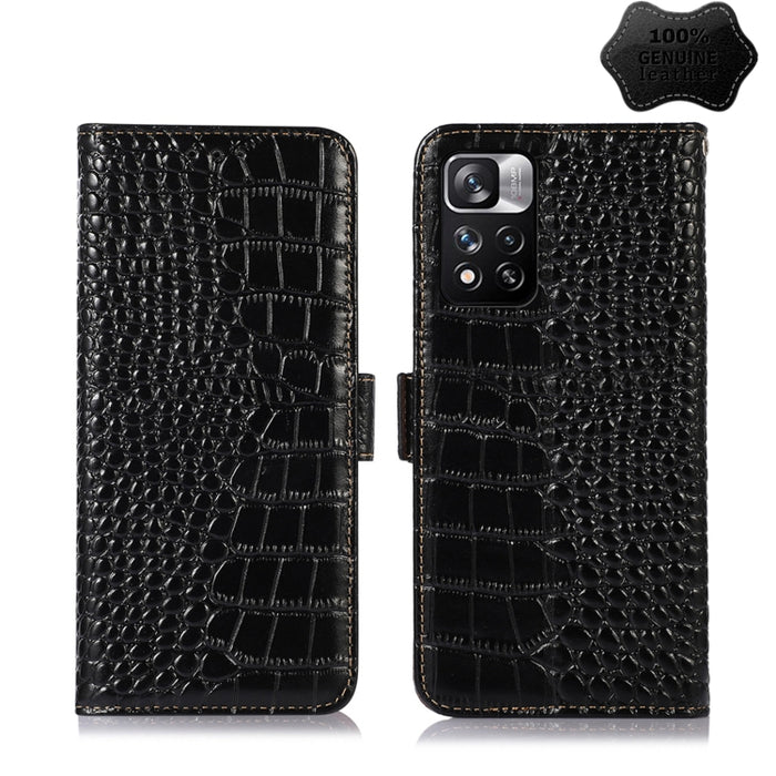 Estuche para teléfono de piel de vaca con capa superior de cocodrilo, For Xiaomi Redmi 10C / 10 India, For Xiaomi Redmi K40S, For Xiaomi Redmi K50 / K50 Pro, For Xiaomi Redmi K50 Gaming, For Xiaomi Redmi Note 11 4G/11S 4G Global                        ...