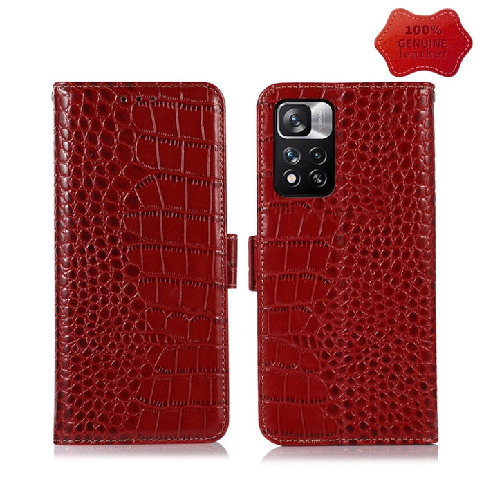 Estuche para teléfono de piel de vaca con capa superior de cocodrilo, For Xiaomi Redmi 10C / 10 India, For Xiaomi Redmi K40S, For Xiaomi Redmi K50 / K50 Pro, For Xiaomi Redmi K50 Gaming, For Xiaomi Redmi Note 11 4G/11S 4G Global                        ...