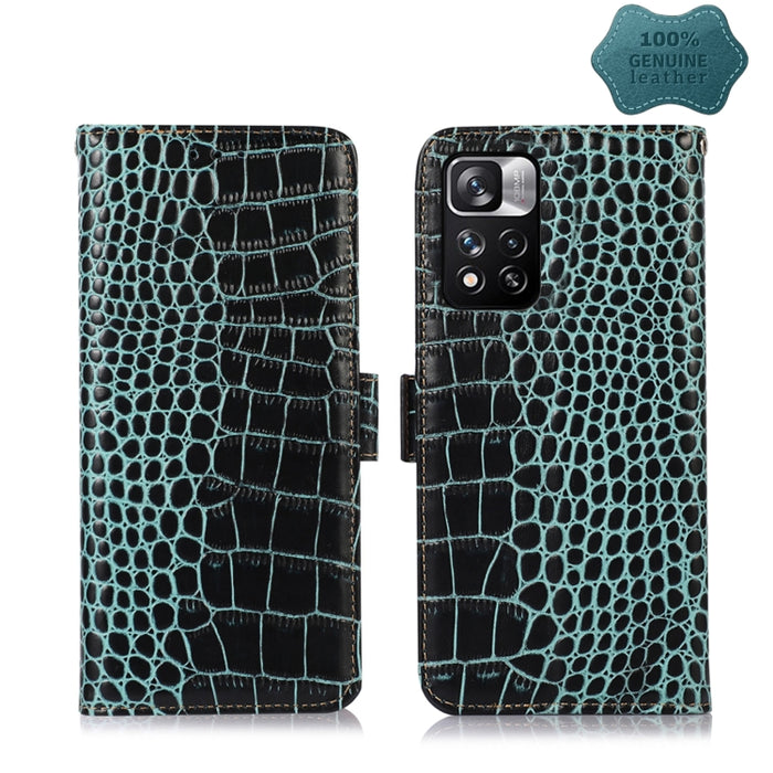 Estuche para teléfono de piel de vaca con capa superior de cocodrilo, For Xiaomi Redmi 10C / 10 India, For Xiaomi Redmi K40S, For Xiaomi Redmi K50 / K50 Pro, For Xiaomi Redmi K50 Gaming, For Xiaomi Redmi Note 11 4G/11S 4G Global                        ...