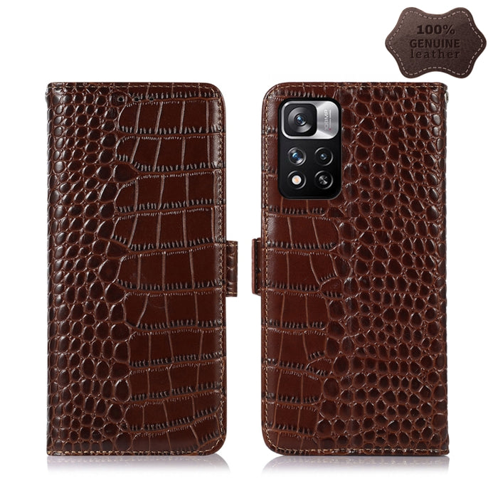 Estuche para teléfono de piel de vaca con capa superior de cocodrilo, For Xiaomi Redmi 10C / 10 India, For Xiaomi Redmi K40S, For Xiaomi Redmi K50 / K50 Pro, For Xiaomi Redmi K50 Gaming, For Xiaomi Redmi Note 11 4G/11S 4G Global                        ...