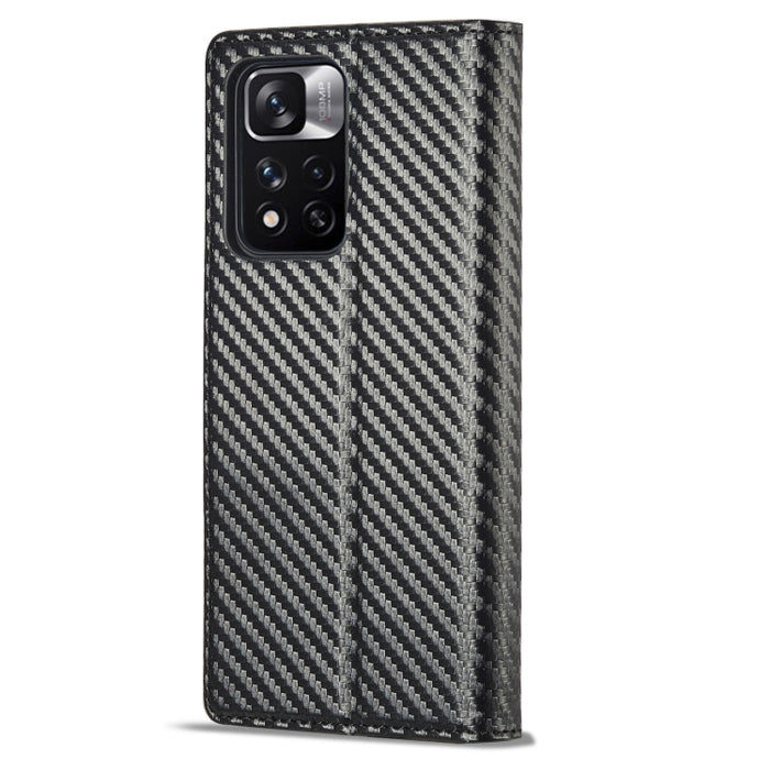 LC.IMEEKE Funda de cuero con tapa de textura de fibra de carbono para teléfono, For Xiaomi 11T / 11T Pro, For Xiaomi Mi 11 Lite, For Xiaomi Poco X4 Pro 5G, For Xiaomi Poco X3 NFC / Poco X3 Pro, For Xiaomi Redmi Note 11 Pro China                        ...
