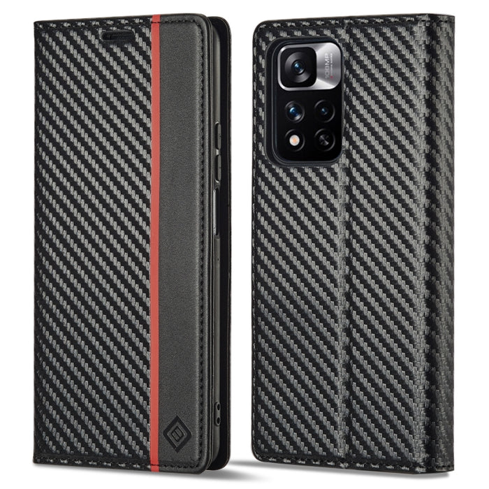 LC.IMEEKE Funda de cuero con tapa de textura de fibra de carbono para teléfono, For Xiaomi 11T / 11T Pro, For Xiaomi Mi 11 Lite, For Xiaomi Poco X4 Pro 5G, For Xiaomi Poco X3 NFC / Poco X3 Pro, For Xiaomi Redmi Note 11 Pro China                        ...