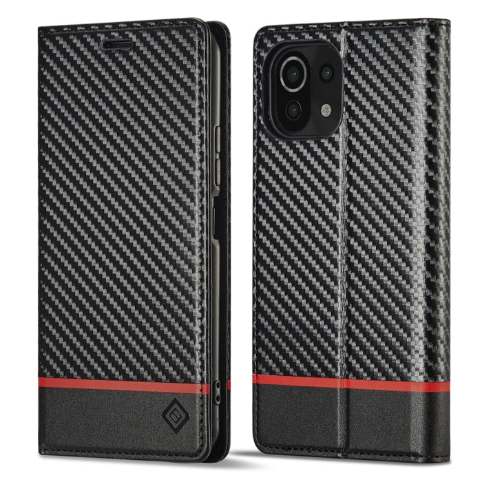 LC.IMEEKE Funda de cuero con tapa de textura de fibra de carbono para teléfono, For Xiaomi 11T / 11T Pro, For Xiaomi Mi 11 Lite, For Xiaomi Poco X4 Pro 5G, For Xiaomi Poco X3 NFC / Poco X3 Pro, For Xiaomi Redmi Note 11 Pro China                        ...