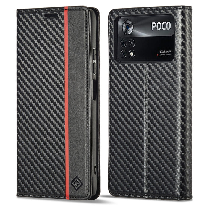 LC.IMEEKE Funda de cuero con tapa de textura de fibra de carbono para teléfono, For Xiaomi 11T / 11T Pro, For Xiaomi Mi 11 Lite, For Xiaomi Poco X4 Pro 5G, For Xiaomi Poco X3 NFC / Poco X3 Pro, For Xiaomi Redmi Note 11 Pro China                        ...