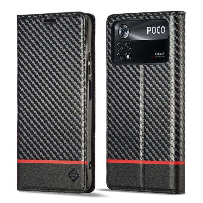 LC.IMEEKE Funda de cuero con tapa de textura de fibra de carbono para teléfono, For Xiaomi 11T / 11T Pro, For Xiaomi Mi 11 Lite, For Xiaomi Poco X4 Pro 5G, For Xiaomi Poco X3 NFC / Poco X3 Pro, For Xiaomi Redmi Note 11 Pro China                        ...