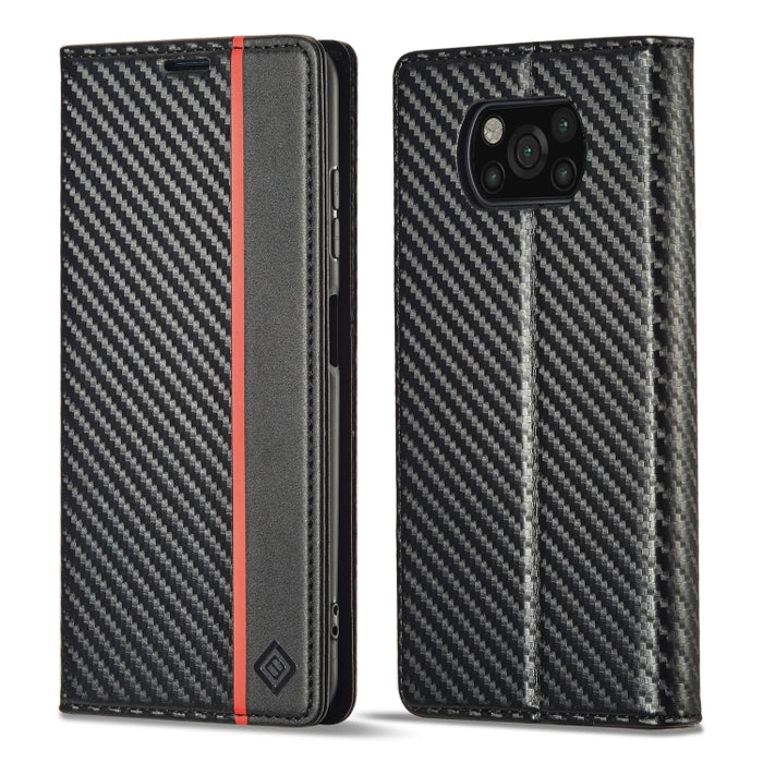 LC.IMEEKE Funda de cuero con tapa de textura de fibra de carbono para teléfono, For Xiaomi 11T / 11T Pro, For Xiaomi Mi 11 Lite, For Xiaomi Poco X4 Pro 5G, For Xiaomi Poco X3 NFC / Poco X3 Pro, For Xiaomi Redmi Note 11 Pro China                        ...