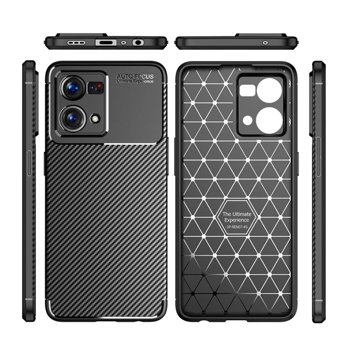 Funda de teléfono TPU a prueba de golpes con textura de fibra de carbono, For OPPO A57 2022, For OPPO Reno7 4G Global, For Xiaomi Black Shark 5 / 5 Pro