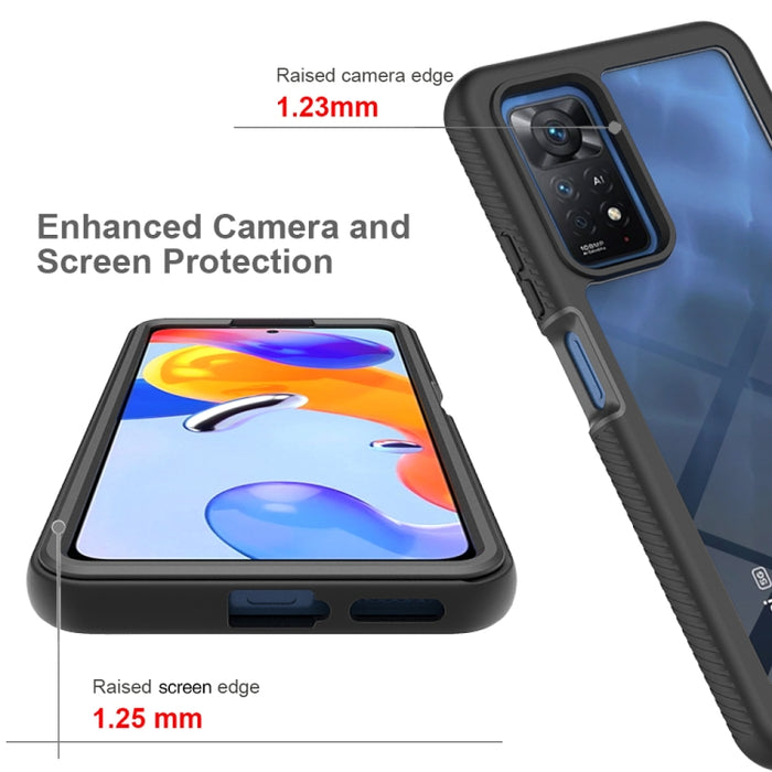 Starry Sky Color sólido PC + TPU Funda para teléfono con película PET, For Xiaomi Redmi Note 11 Pro Global, For Xiaomi Redmi Note 11S Global