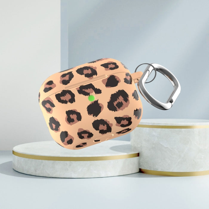 Funda protectora para auriculares inalámbricos con estampado de leopardo y estampado de silicona serie B