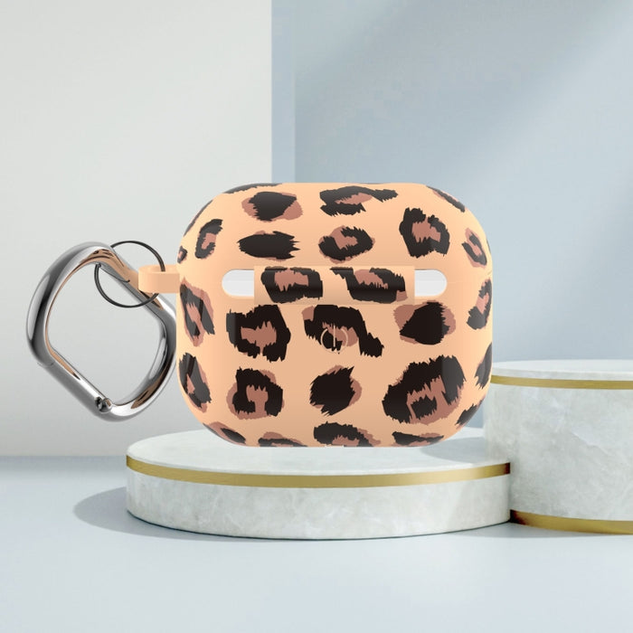 Funda protectora para auriculares inalámbricos con estampado de leopardo y estampado de silicona serie B
