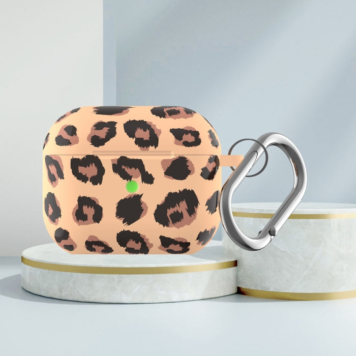 Funda protectora para auriculares inalámbricos con estampado de leopardo y estampado de silicona serie B