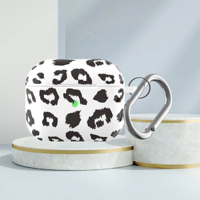 Funda protectora para auriculares inalámbricos con estampado de leopardo y estampado de silicona serie B