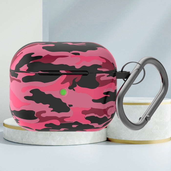 Funda protectora para auriculares inalámbricos de camuflaje con estampado de silicona de la serie M